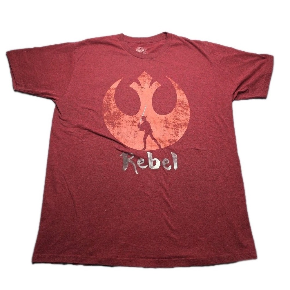 Star Wars Maroon T-Shirt‎ Rebel Alliance Resistance Size XL Lucas Films